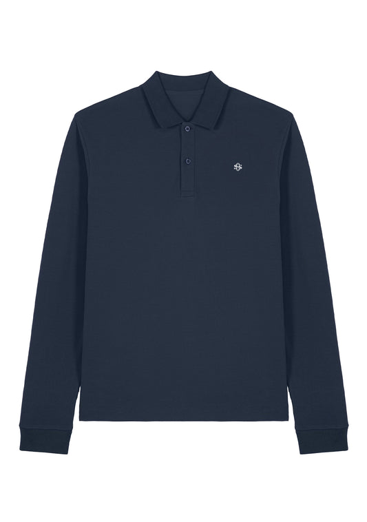 Polo longsleeve - donkerblauw