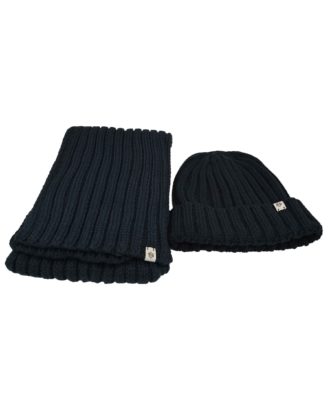 Set sjaal & muts - Donkerblauw