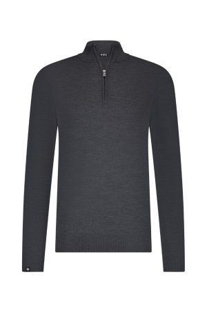 OS Merino halfzip antraciet