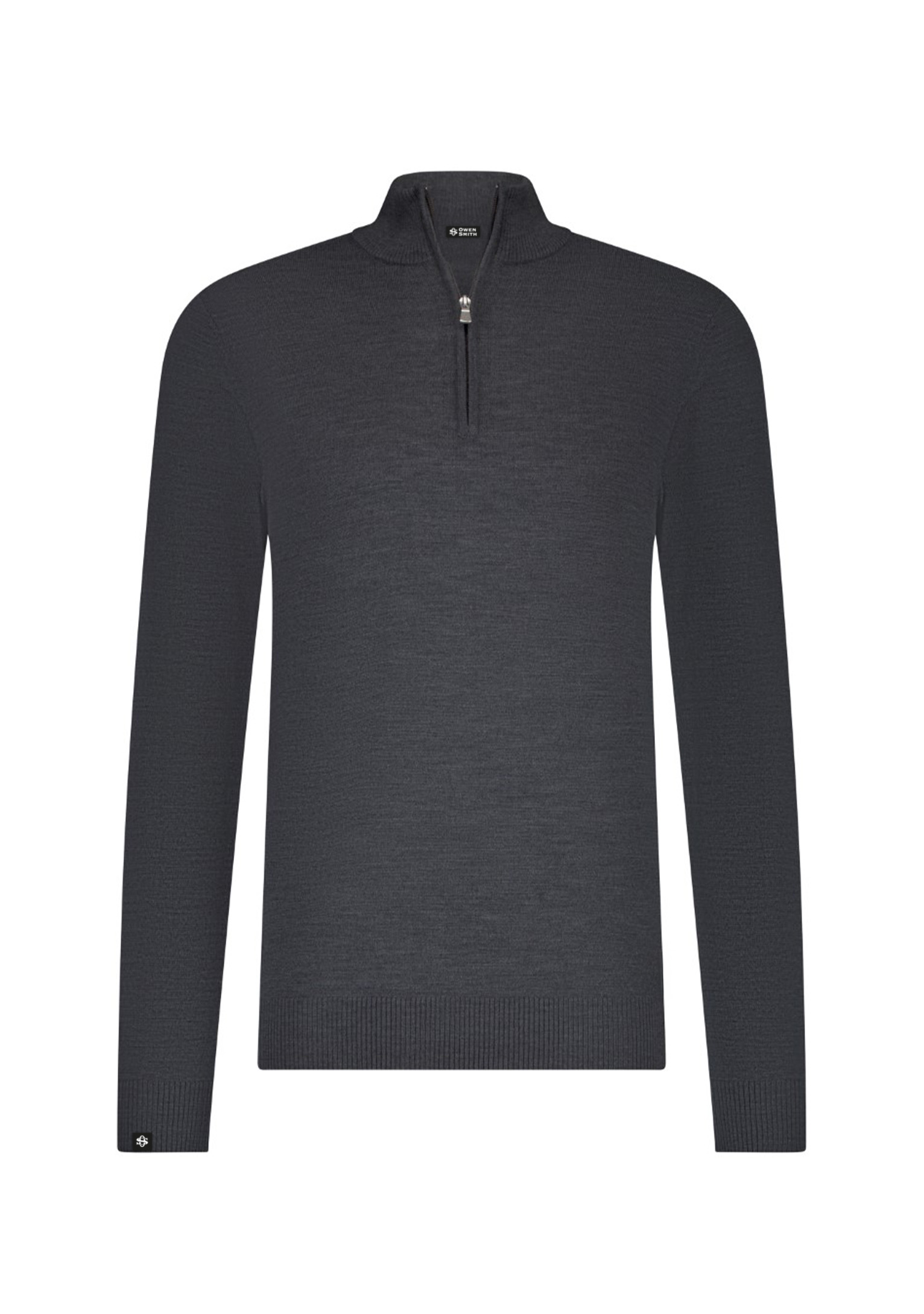 OS Merino halfzip antraciet