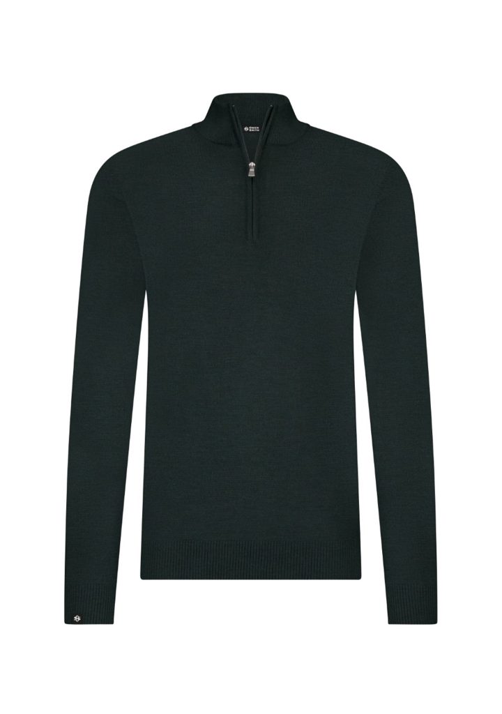 OS Merino halfzip donkergroen