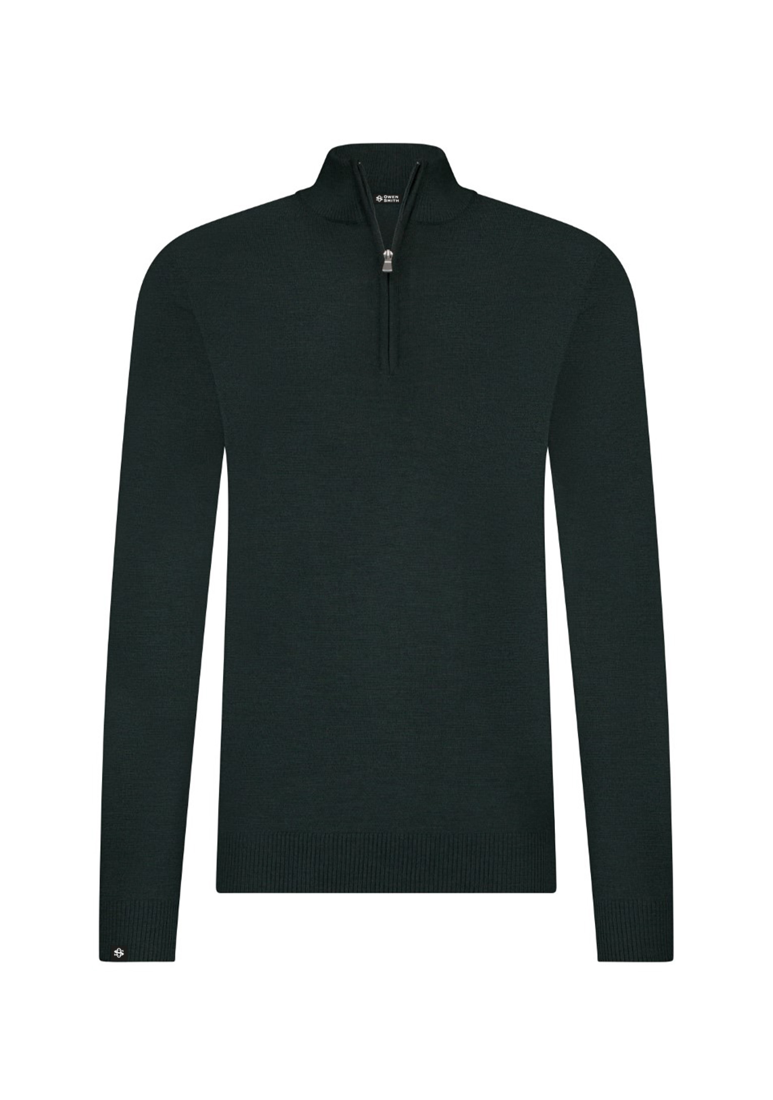 OS Merino halfzip donkergroen