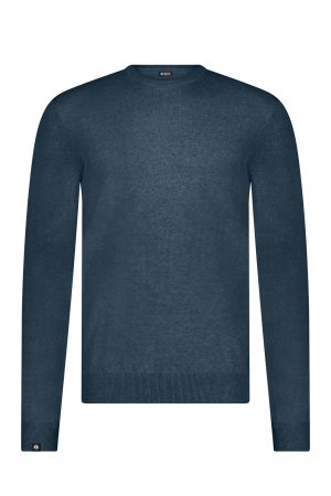 OS Merino ronde hals blauw