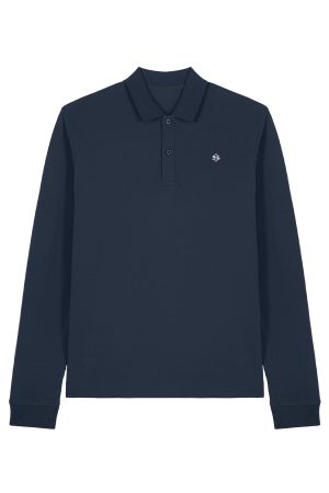 Polo longsleeve donkerblauw