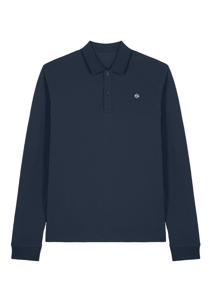 Polo longsleeve donkerblauw
